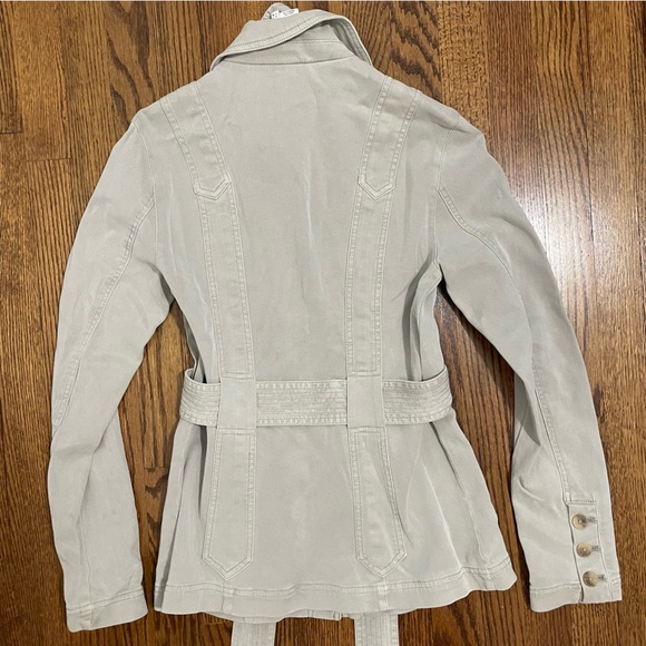 Anthropologie Short Trench Style Tan/Khaki Jacket w/ Belt Size 4 - Picture 7 of 8